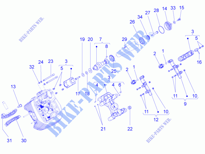 LH cylinder timing system I para MOTO GUZZI Eldorado E4 ABS 2016